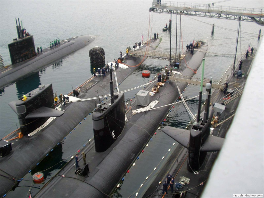 USS Boise (SSN-764) USS Newport News (SSN-750) USS San Juan (SSN-751) USS Providence (SSN-719) USS Emory S. Land (AS-39) Soudha Bay Crete 1 Apr 2003