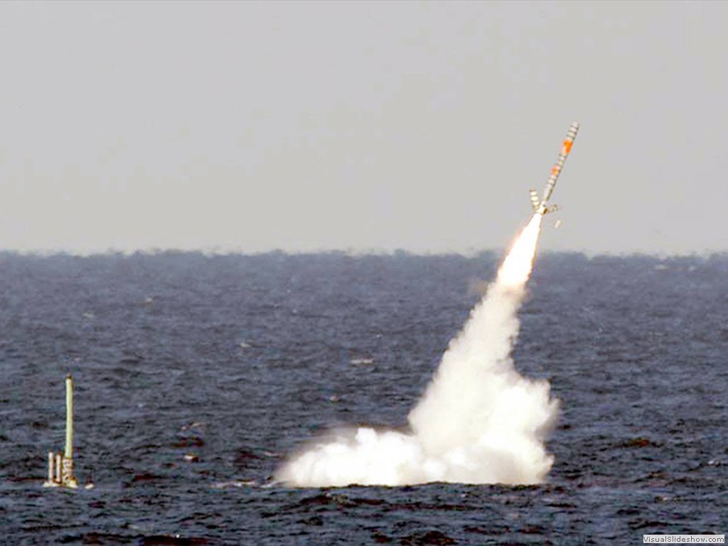 USS Florida (SSBN-728) fires a Tomahawk near the Bahamas January, 2003.