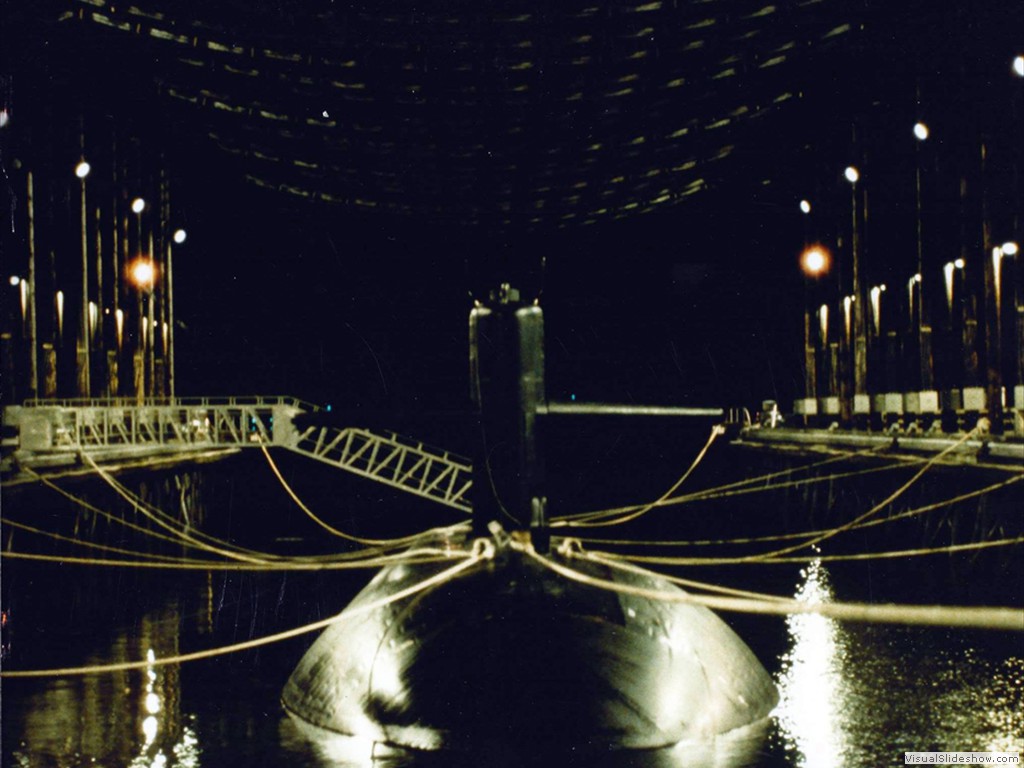 USS La Jolla (SSN-701) in the degaussing facility Puget Sound WA