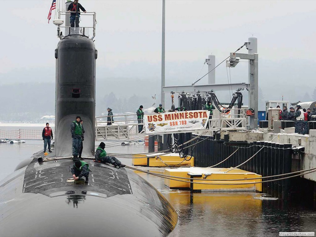 USS Minnesota (SSN-783) at the submarine base, Groton, CT, during 2013