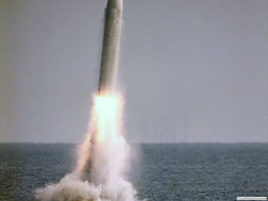 USS Sam Houston (SSBN-609) fires a Polaris missile  1975.