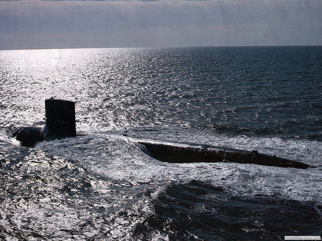 USS Sea Devil (SSN-664) on sea trials 1968